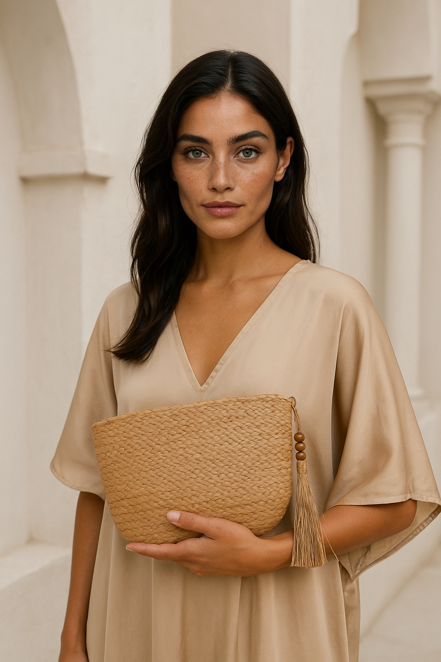 Coquillage Raffia Clutch
