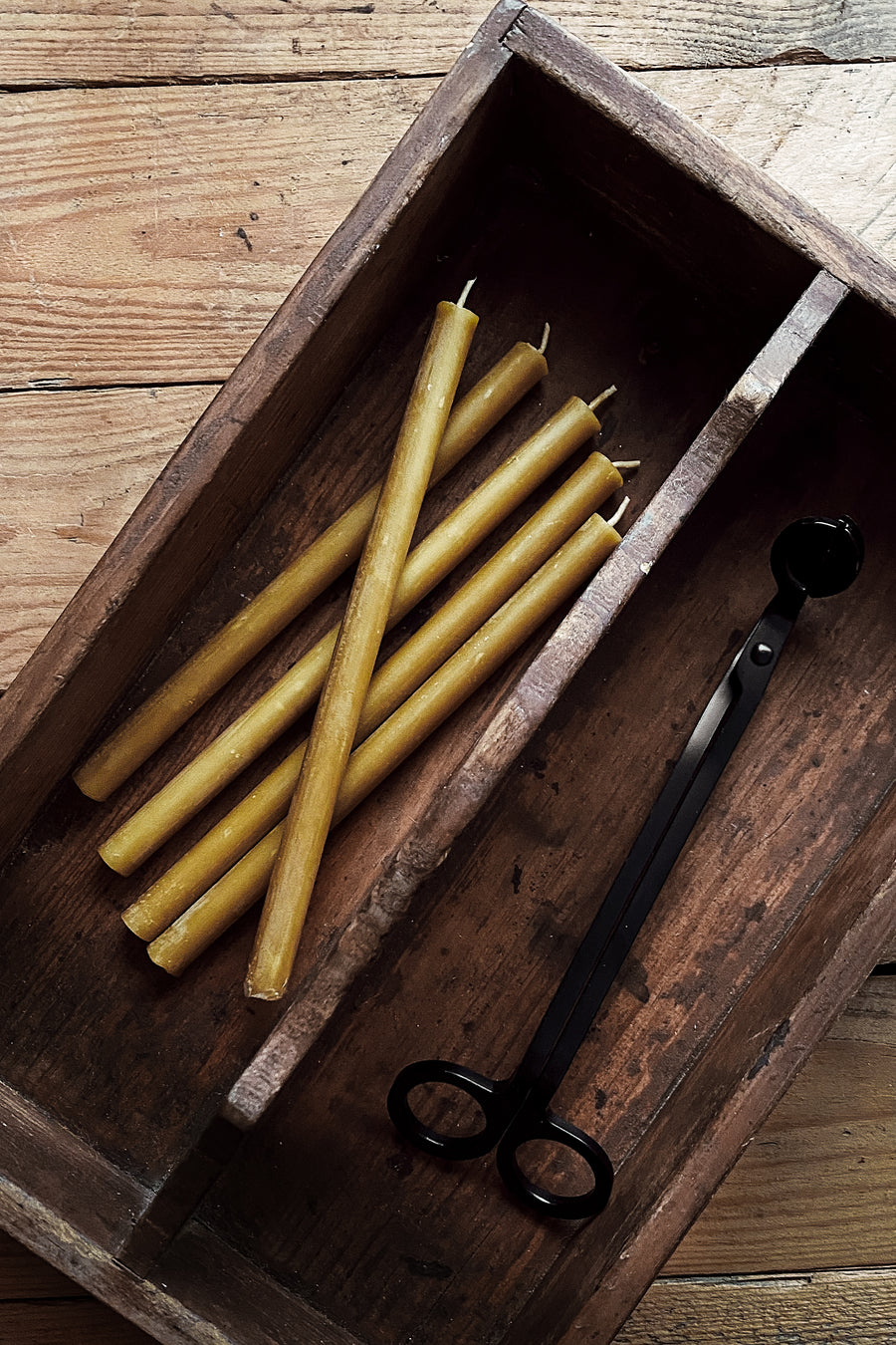 Slim Beeswax Taper Candles