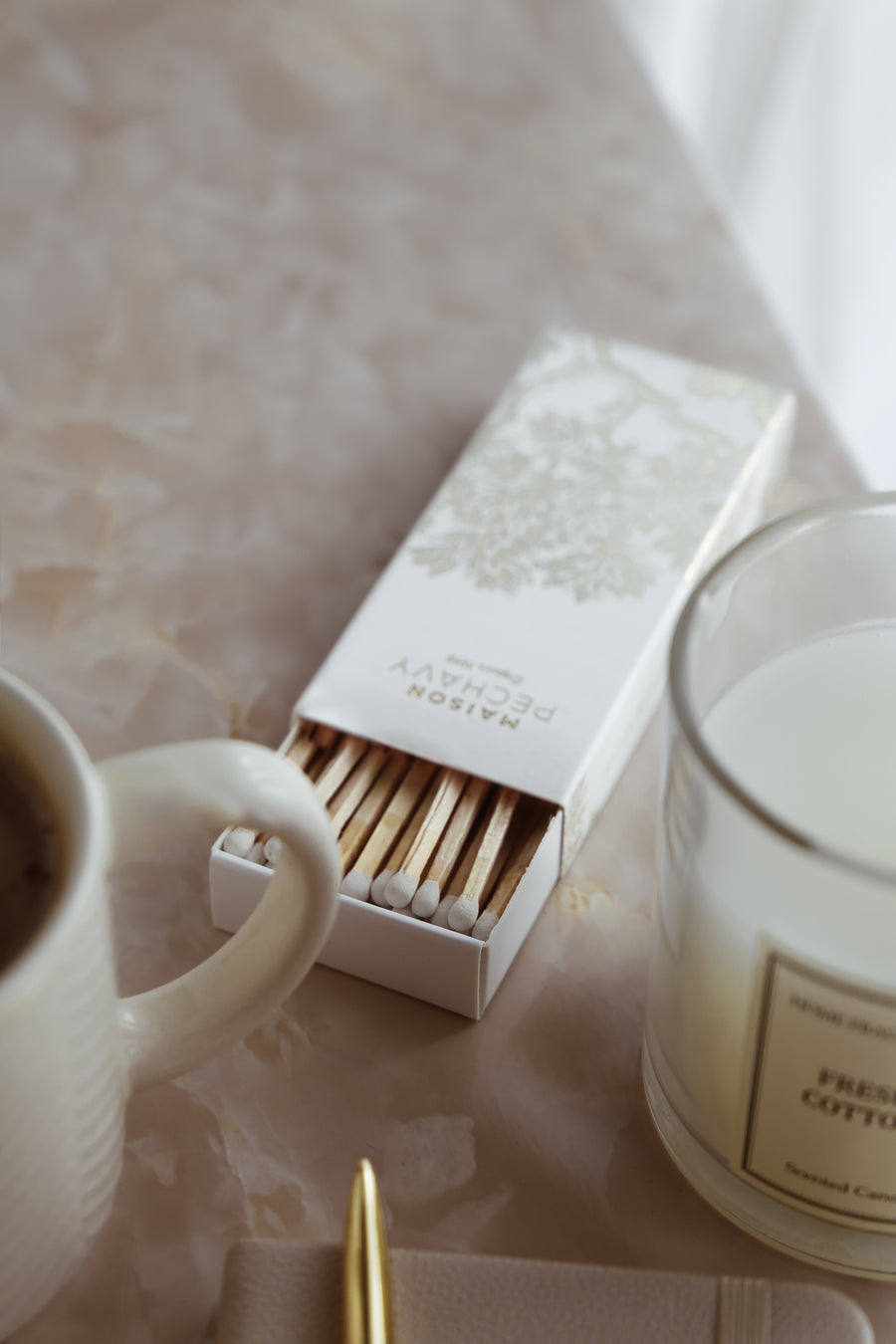 Hortense White Matches by Maison Pechavy