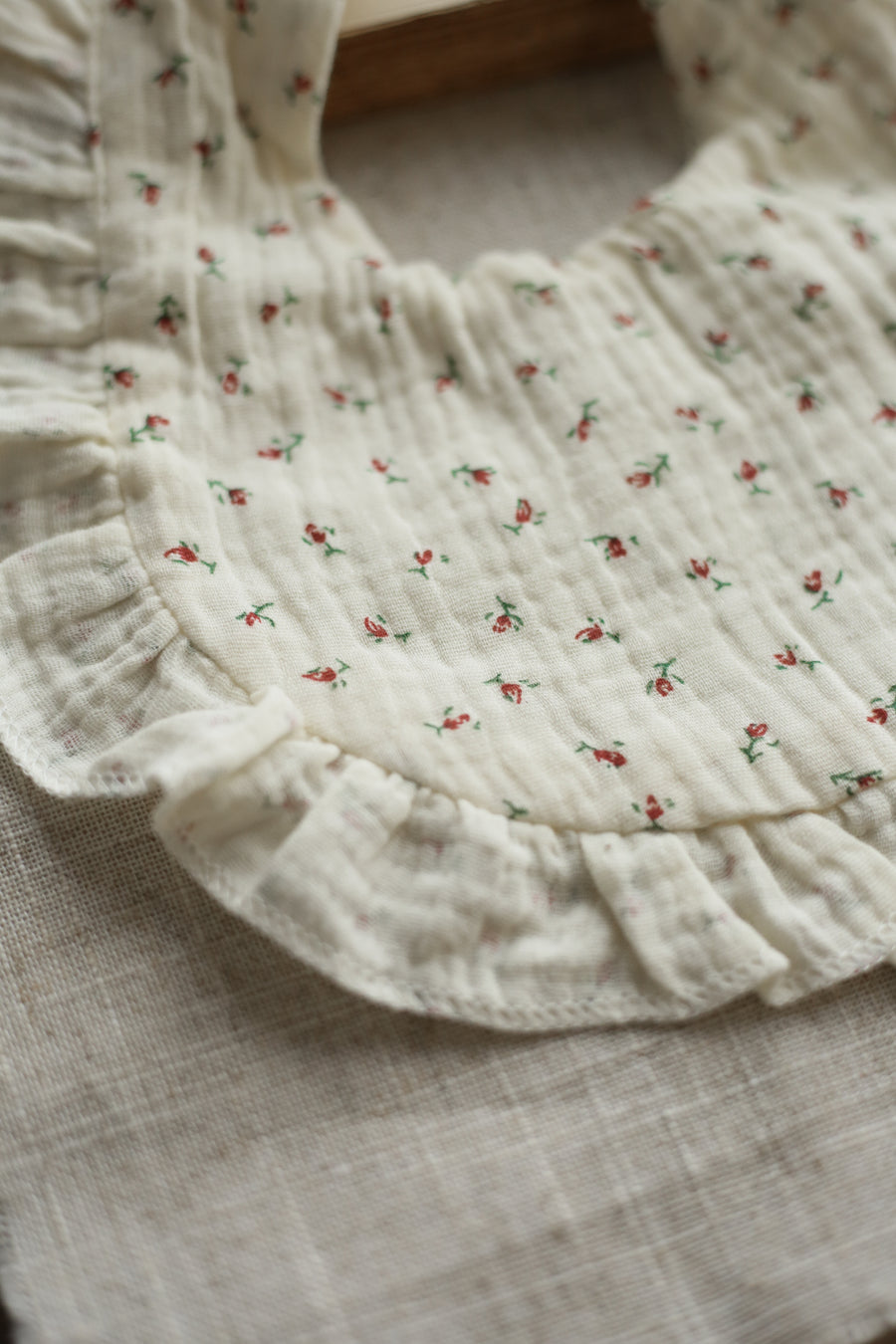 Ruffled Posy Muslin Bib