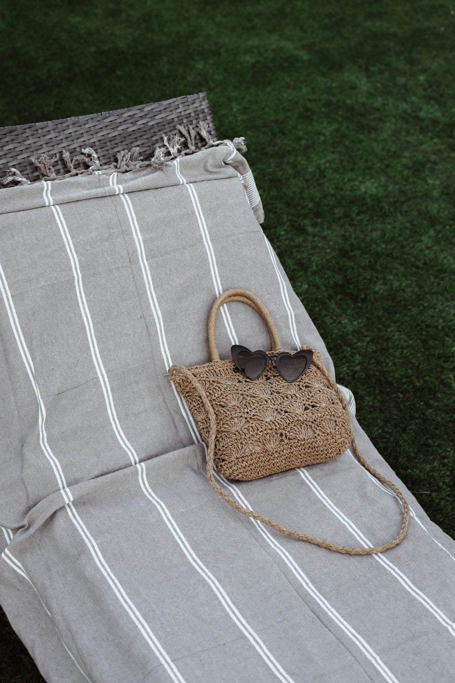 Coquillage Raffia Bag - Caramel