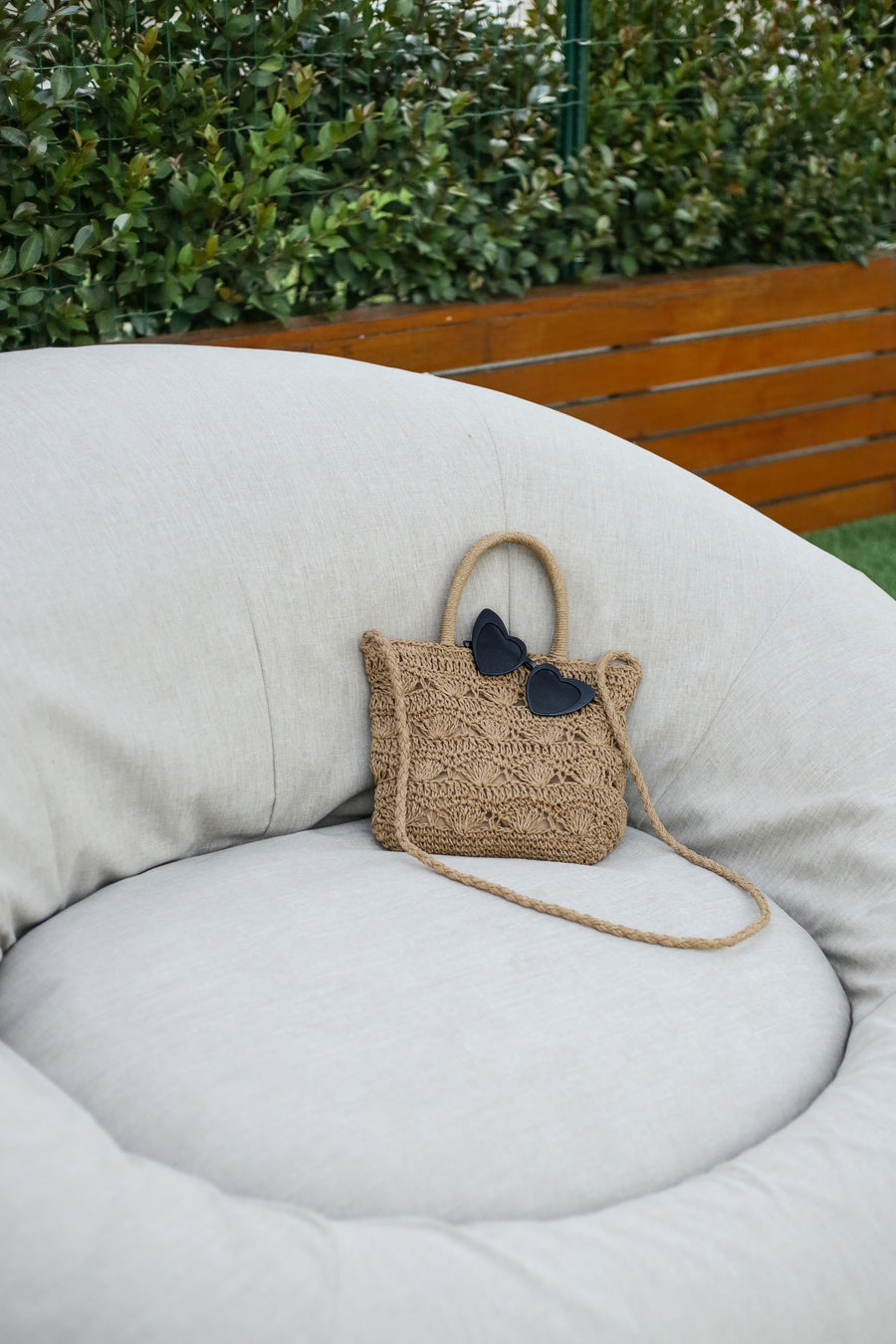 Coquillage Raffia Bag - Caramel