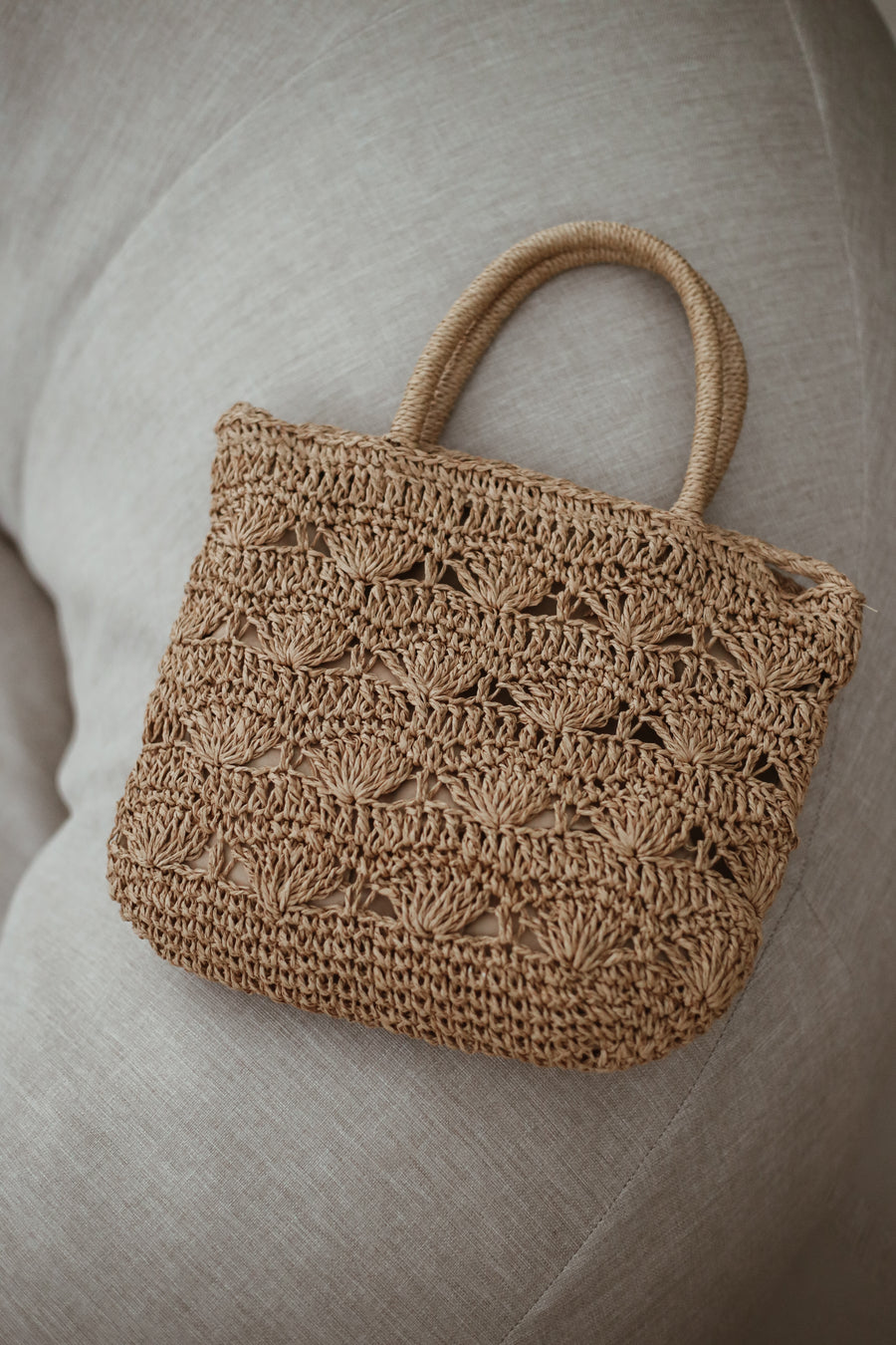 Coquillage Raffia Bag - Ecru