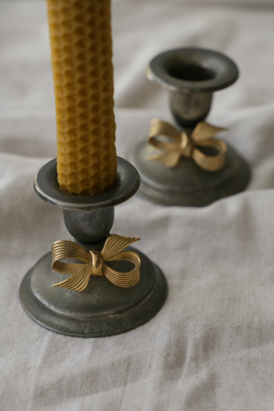 Vintage Bow Candle Holders