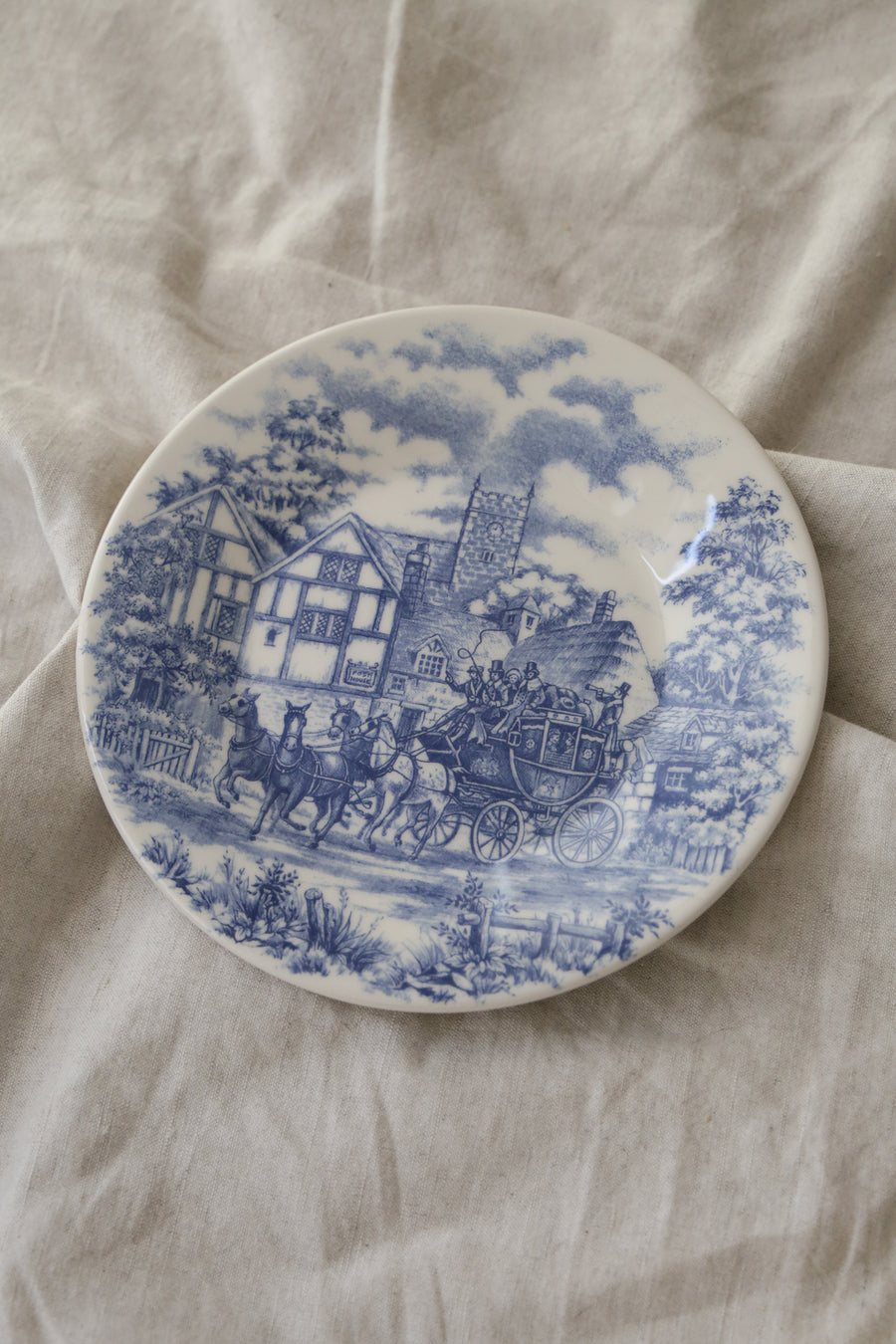 Blue Toile Dessert Plate