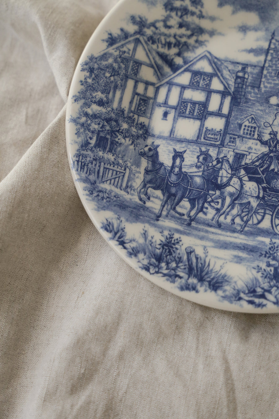 Blue Toile Dessert Plate