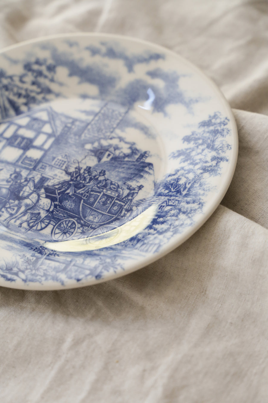 Blue Toile Dessert Plate
