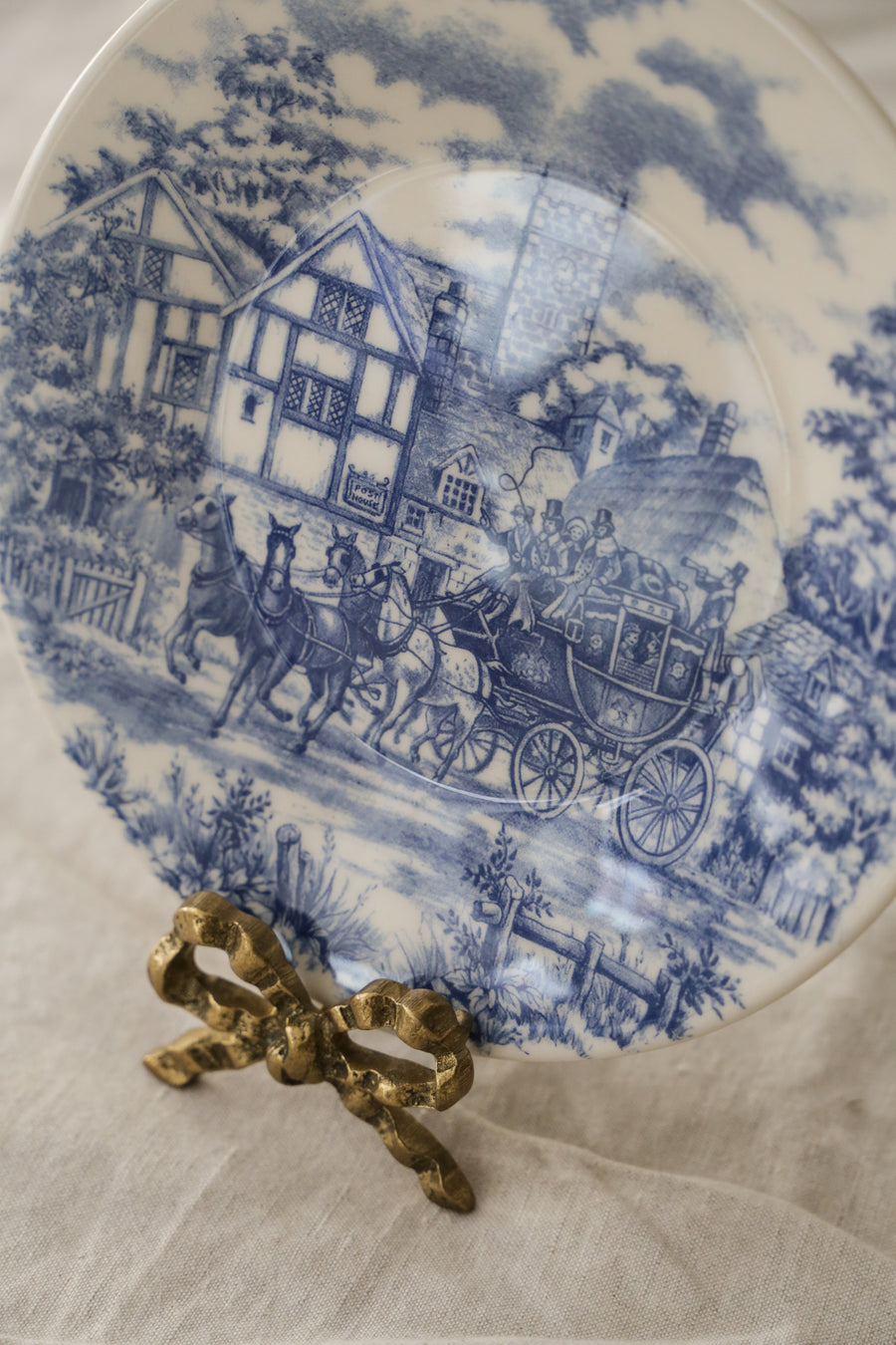 Blue Toile Dessert Plate