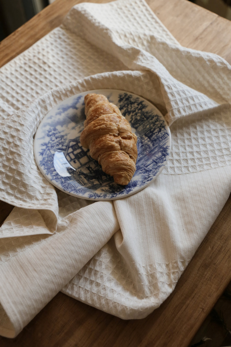 Blue Toile Dessert Plate