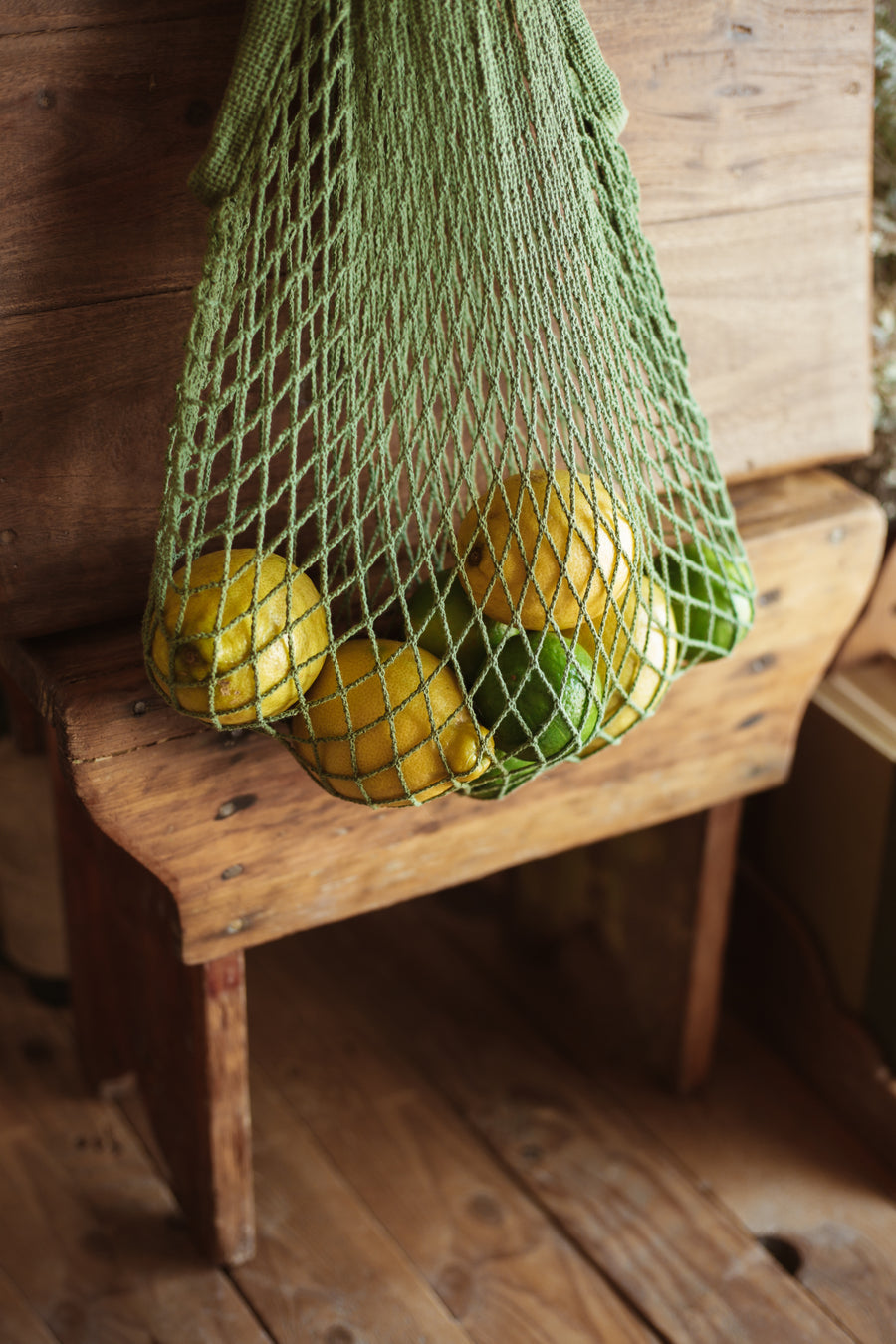 Classic Net Bag - Ecru & Olive