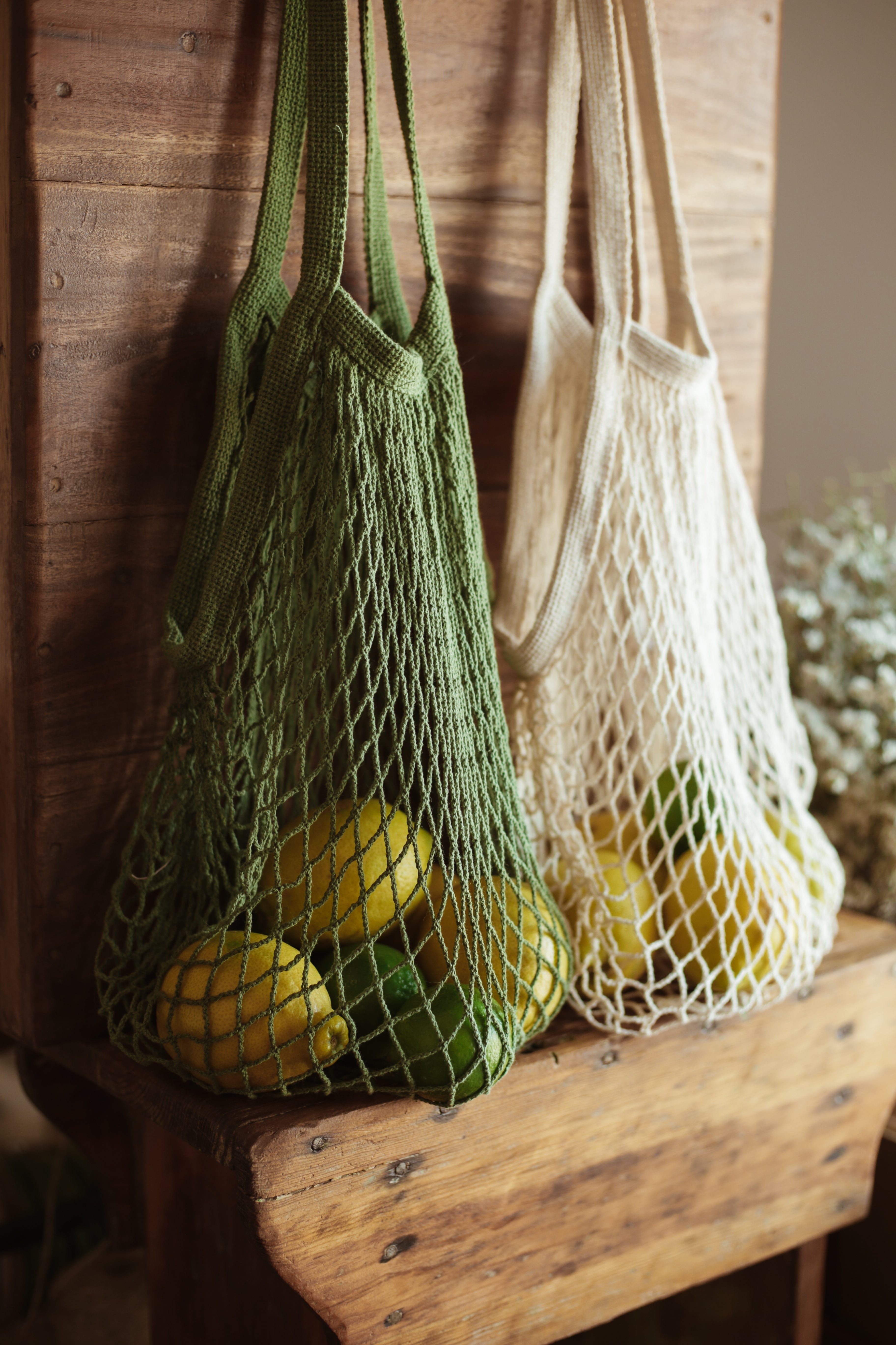 Classic Net Bag - Ecru & Olive