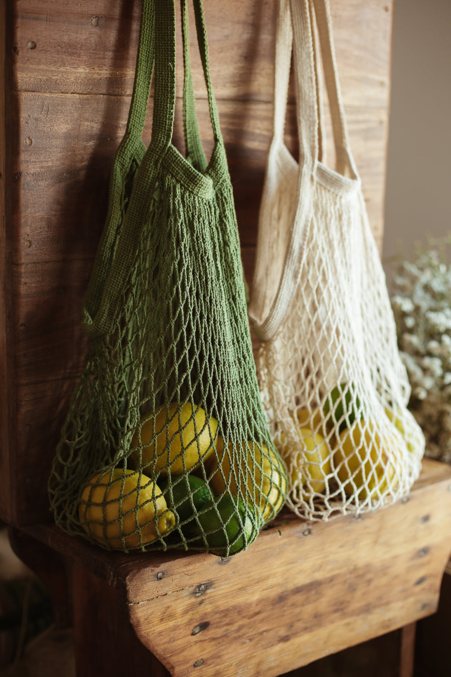 Classic Net Bag - Ecru & Olive