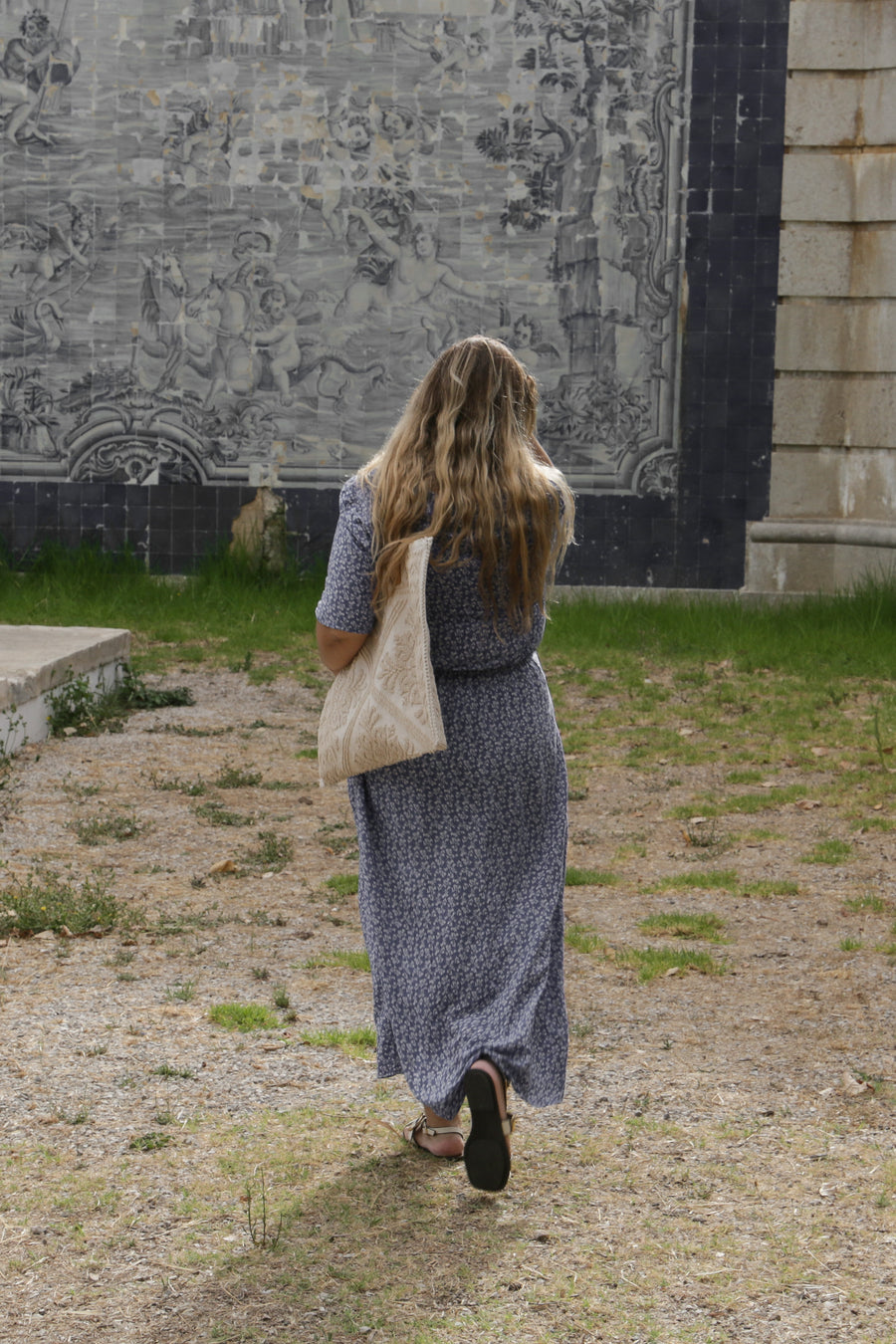 Alma Tapestry Bag - Beige