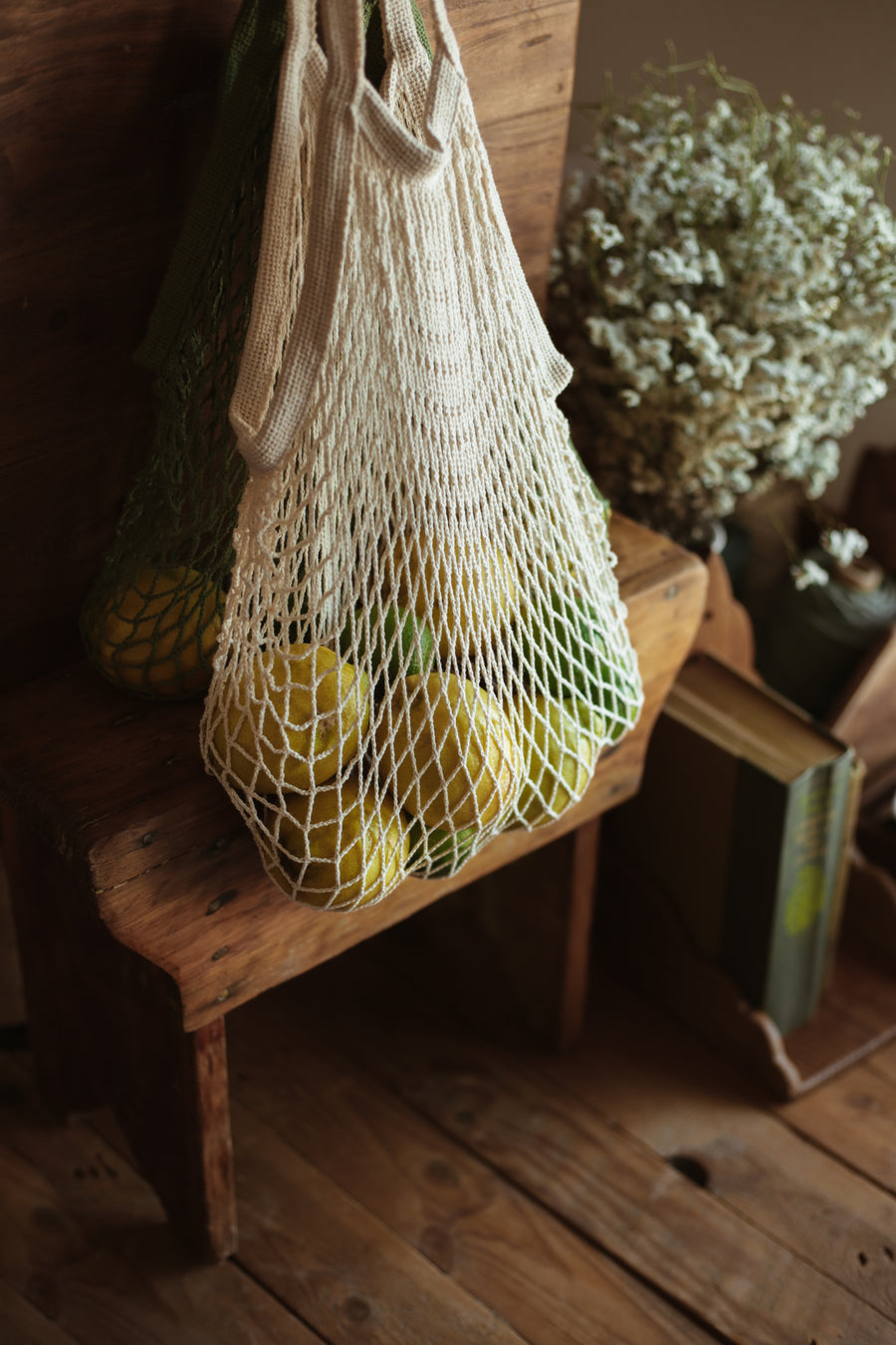 Classic Net Bag - Ecru & Olive