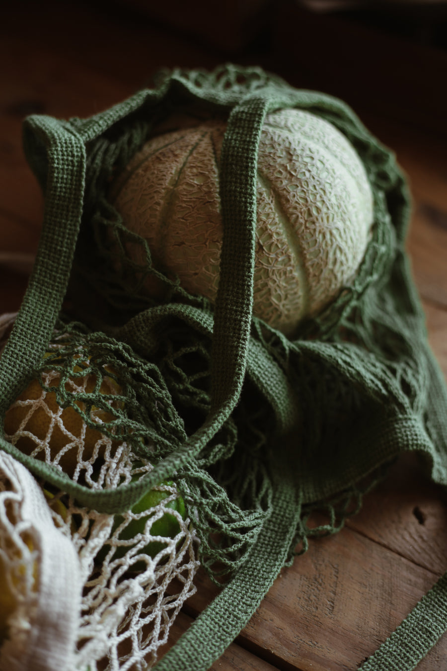 Classic Net Bag - Ecru & Olive