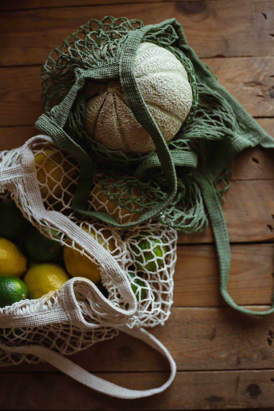 Classic Net Bag - Ecru & Olive