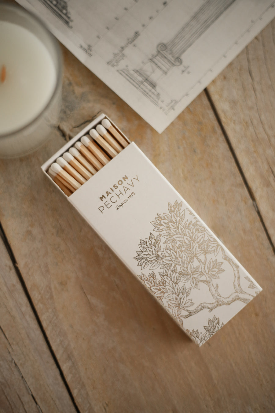 Hortense White Matches by Maison Pechavy