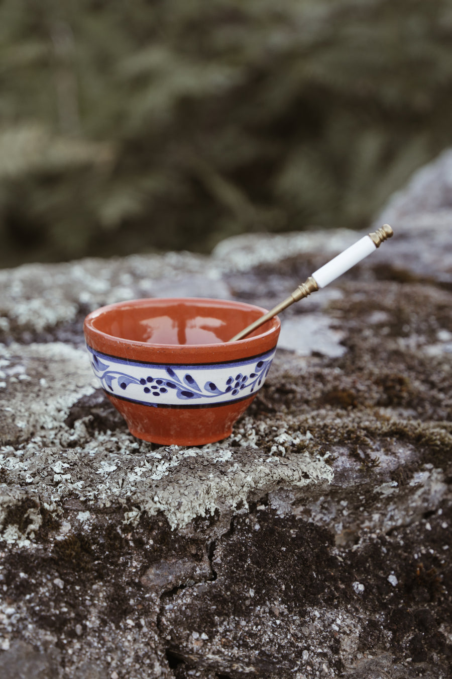 Terracotta Blue & White Hand-painted Bowl III