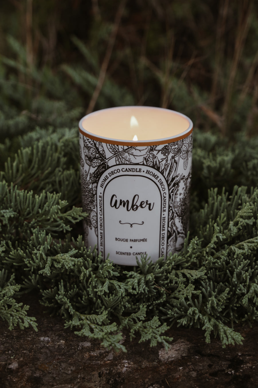 Amber Ceramic Candle