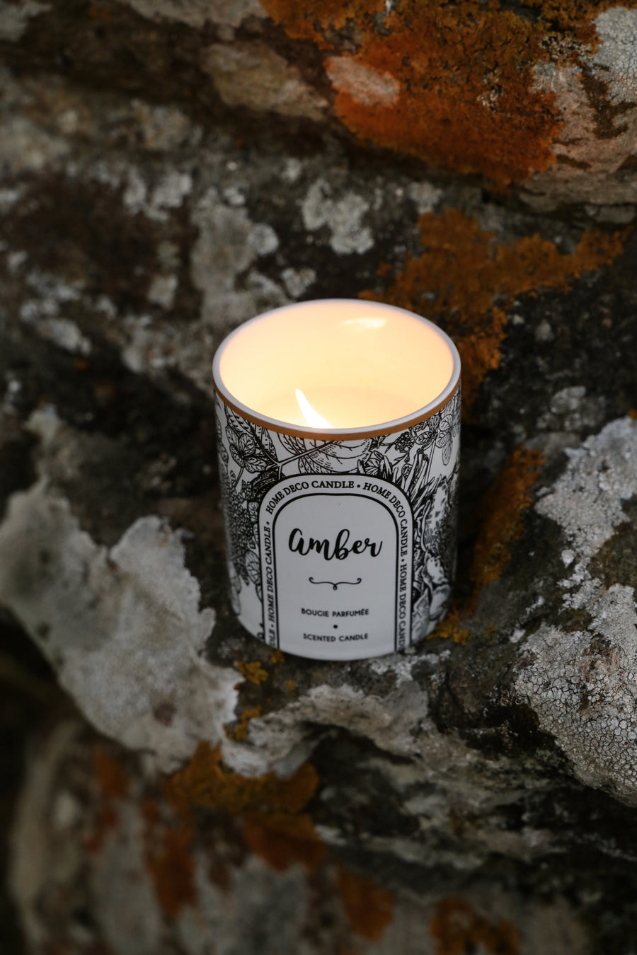 Winter Orchid Ceramic Candle