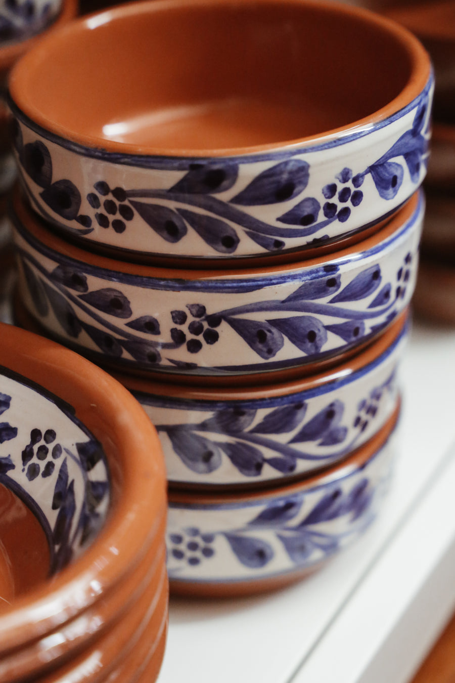 Terracotta Blue & White Hand-painted Bowl II