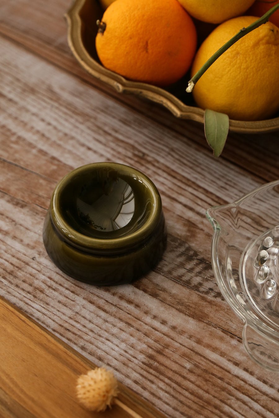 Vintage butter Pat - Moss Green