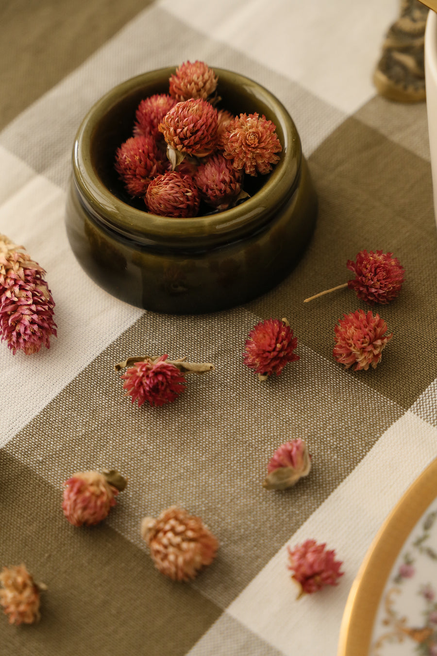 Vintage butter Pat - Moss Green