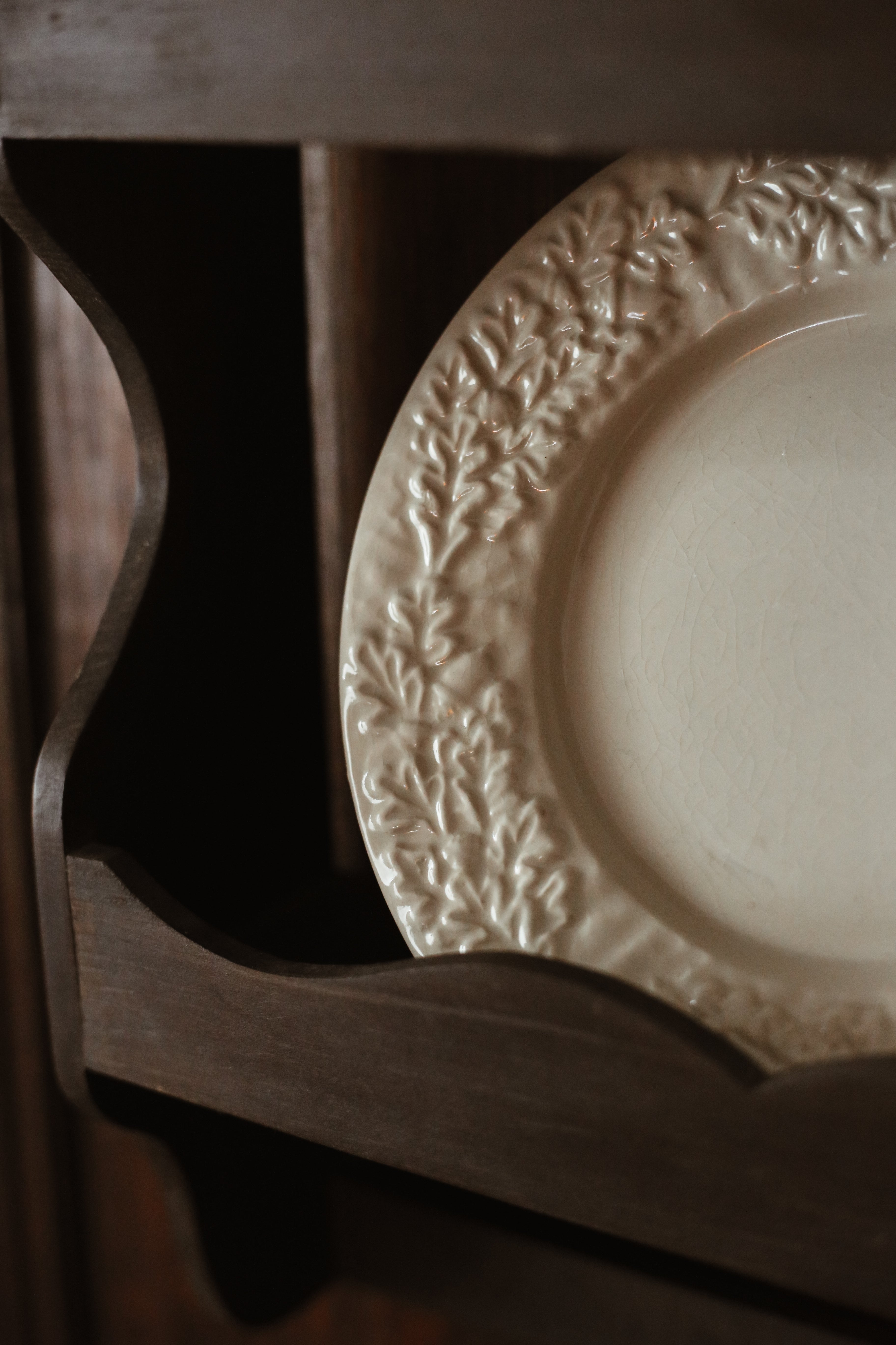 Vintage Embossed Leaf & Acorn Plates