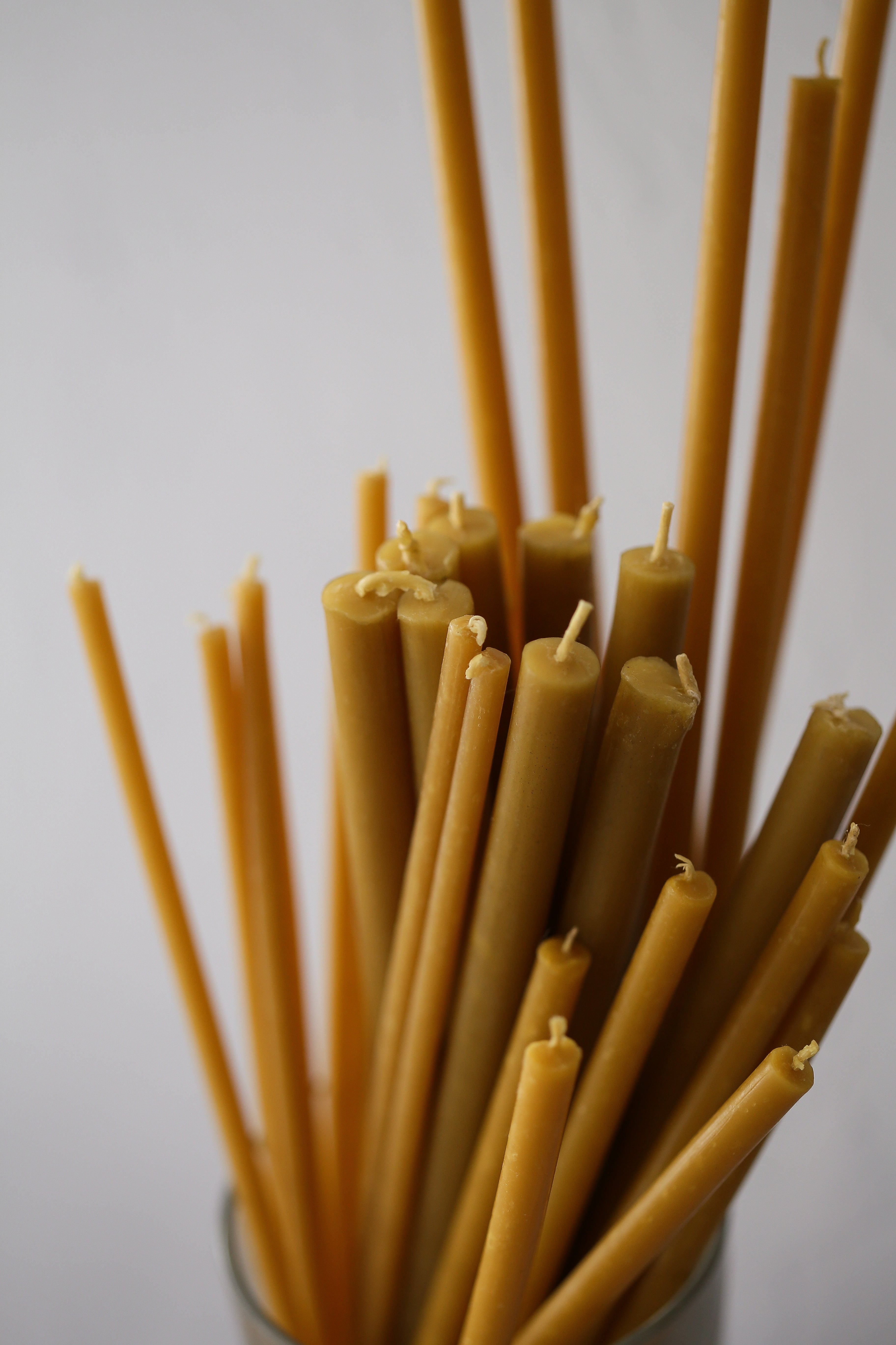 Slim Beeswax Taper Candles