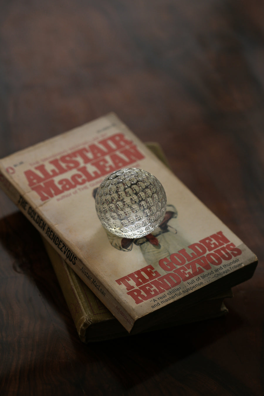 Vintage Crystal Golf Ball Paperweight