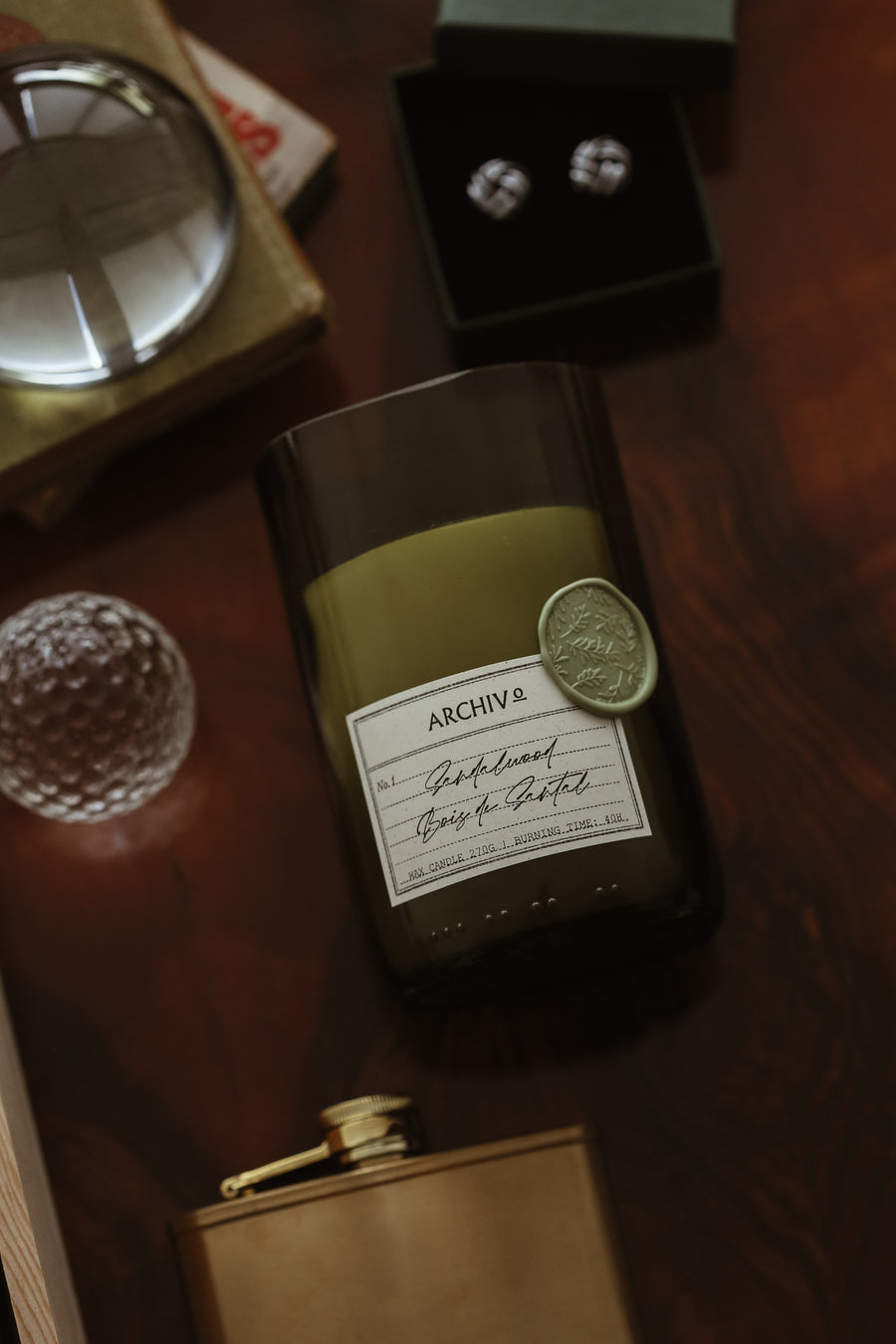 Wine Bottle Candle - Sandalwood