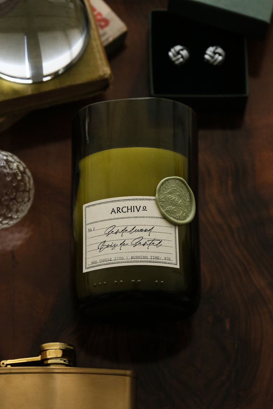 Wine Bottle Candle - Sandalwood