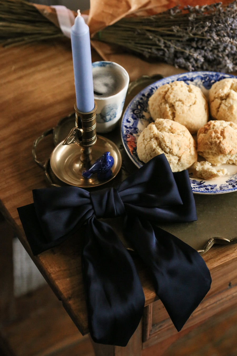Loulou Bow Barrette - Navy