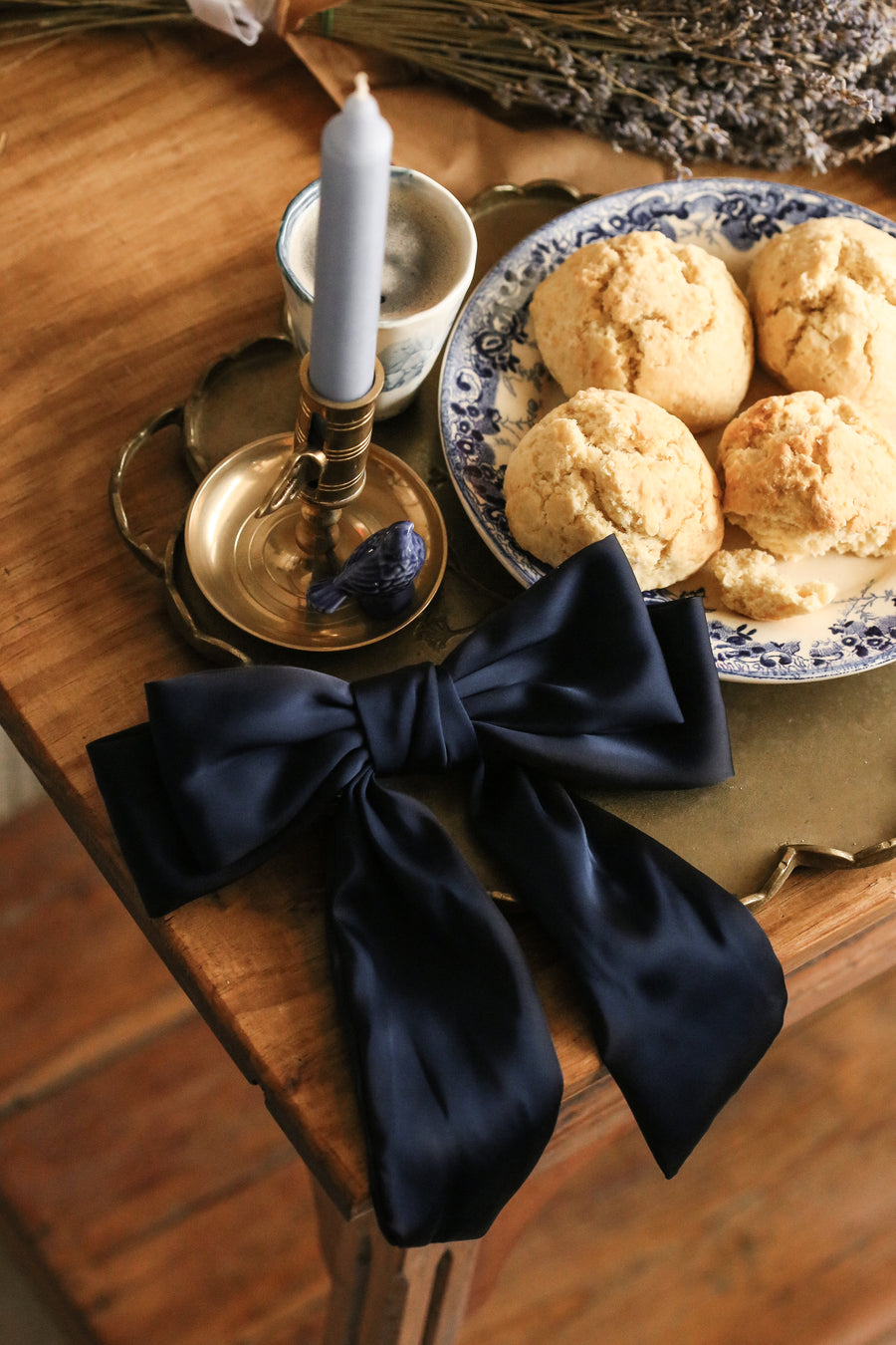 Loulou Bow Barrette - Navy