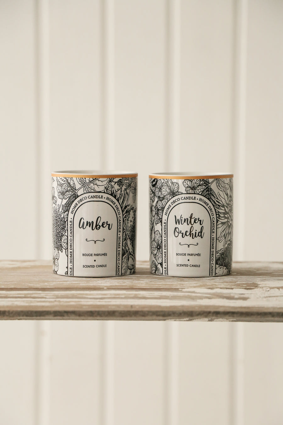 Winter Orchid Ceramic Candle