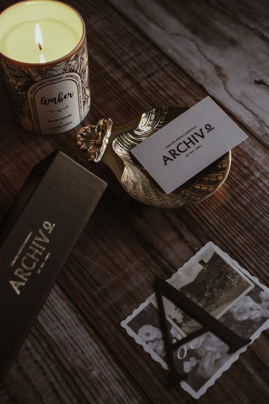 Amber Ceramic Candle