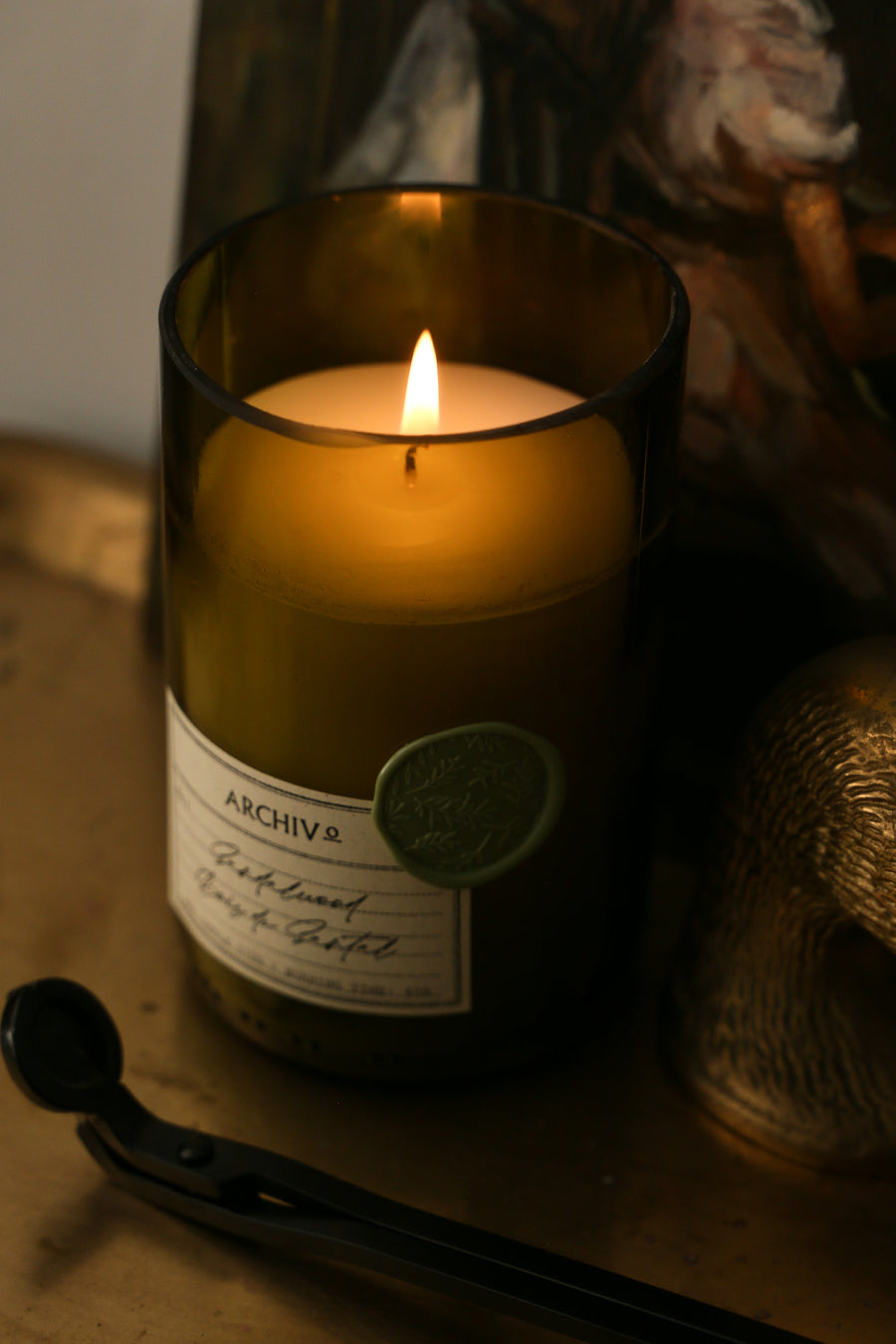 Wine Bottle Candle - Sandalwood