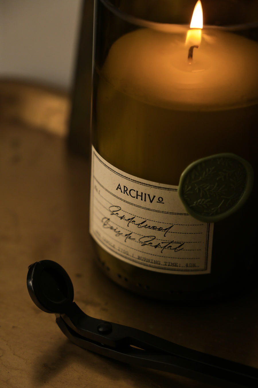 Wine Bottle Candle - Sandalwood