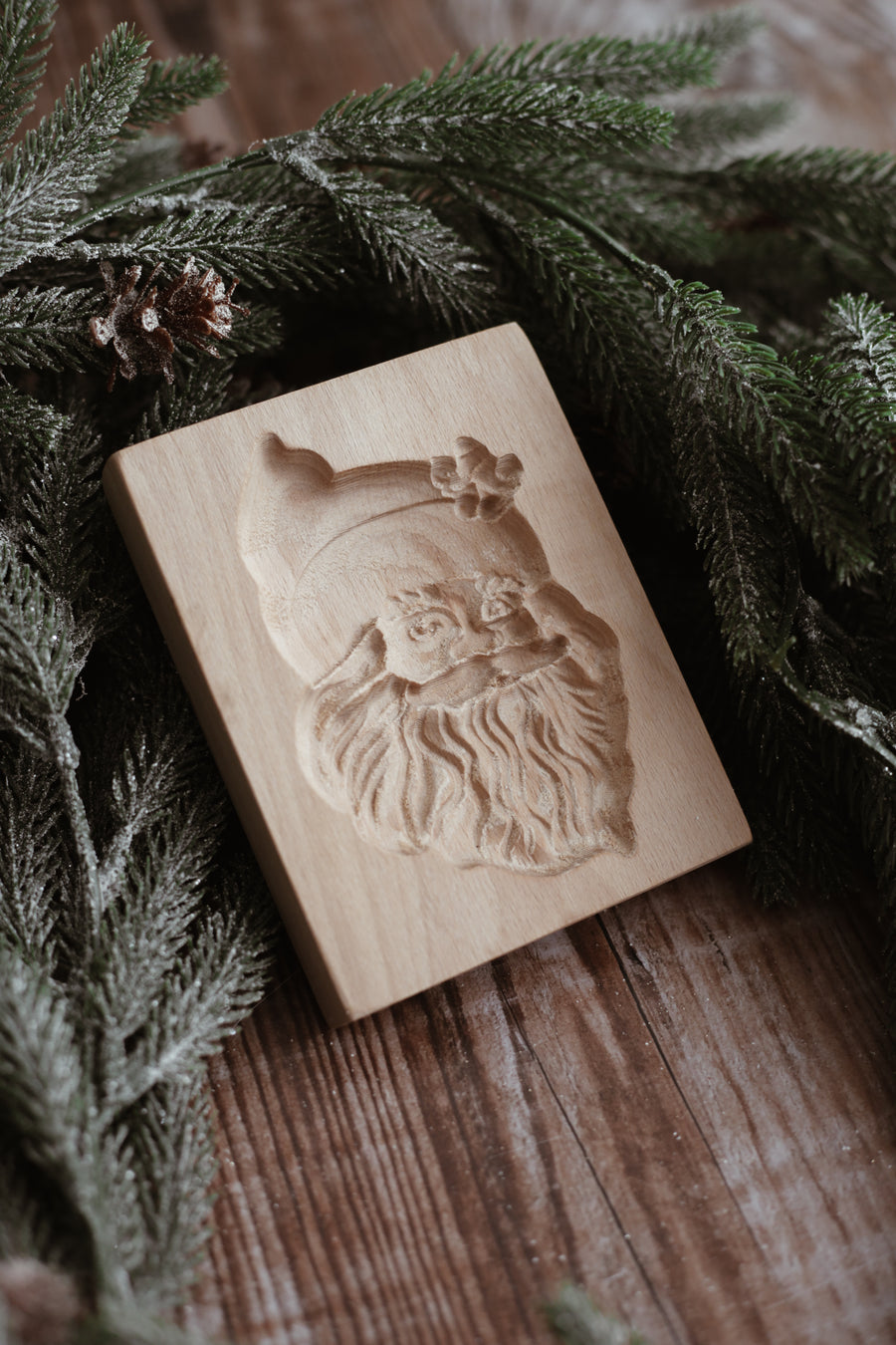 Wood Cookie Mold - Santa