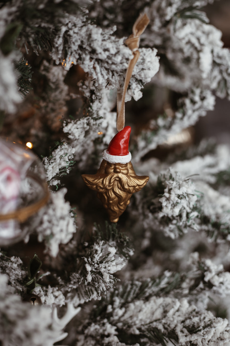 Gold Santa Ornament