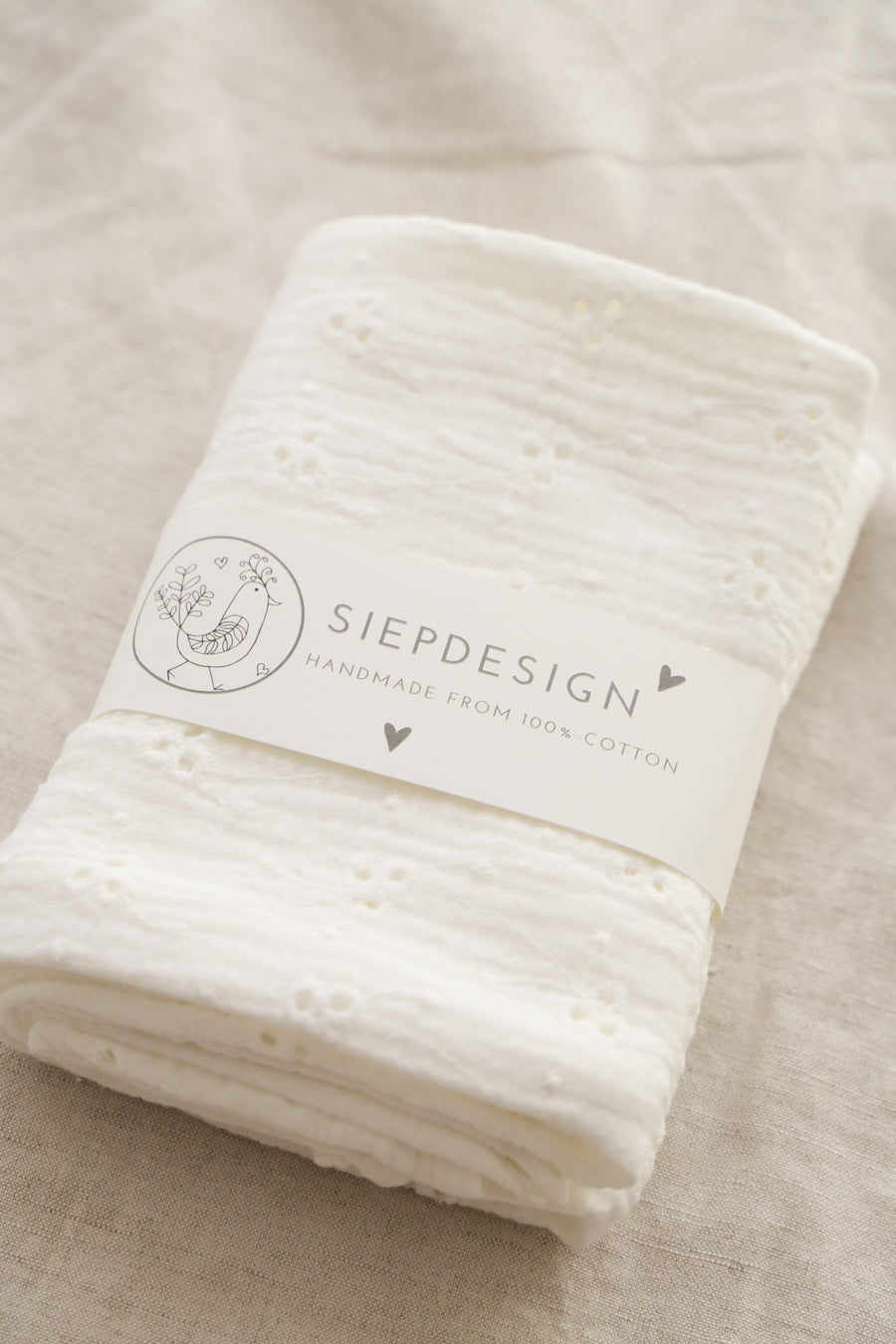 Baby Swaddle - White embroidery