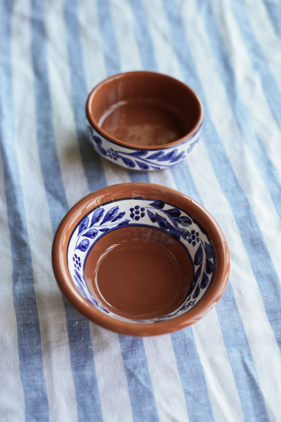 Terracotta Blue & White Hand-painted Bowl I