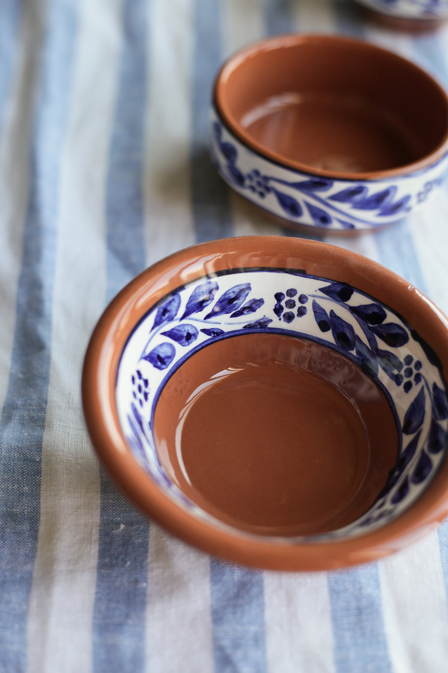 Terracotta Blue & White Hand-painted Bowl I