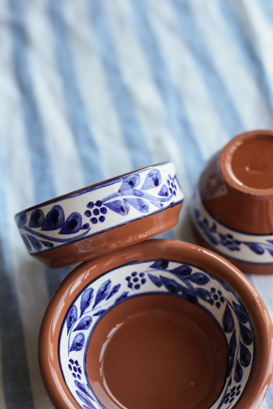 Terracotta Blue & White Hand-painted Bowl II