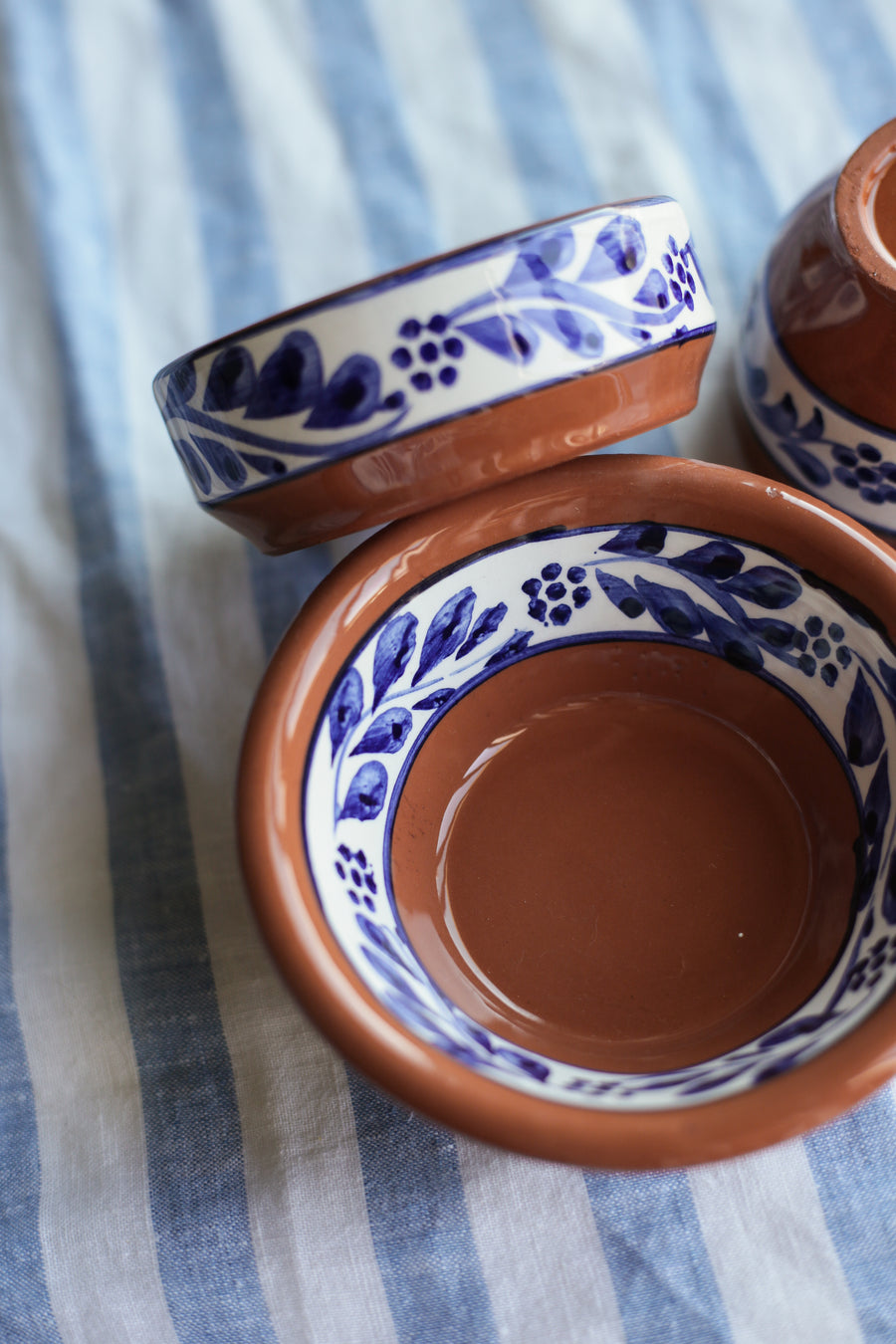 Terracotta Blue & White Hand-painted Bowl I