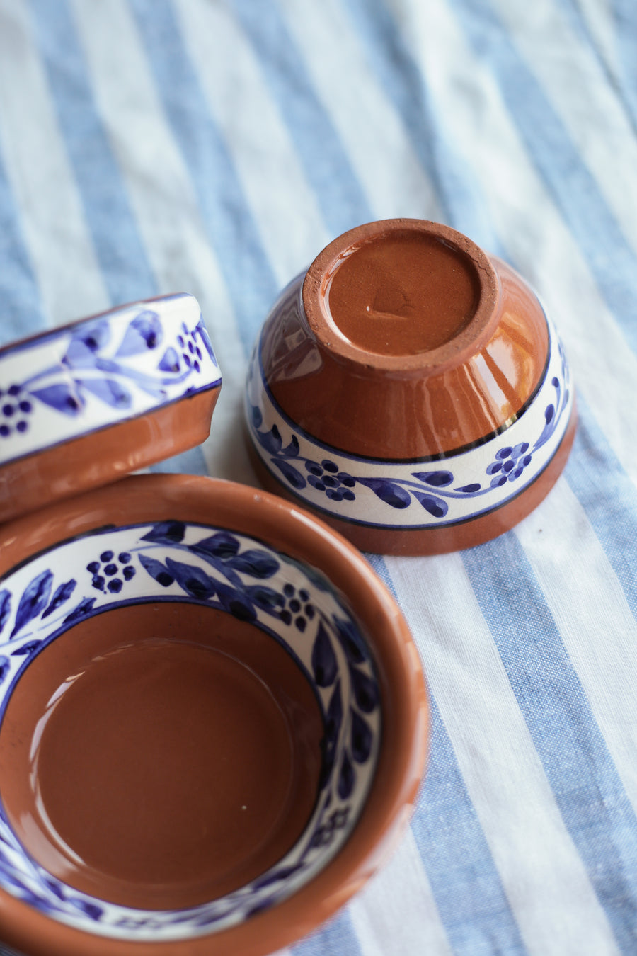 Terracotta Blue & White Hand-painted Bowl III