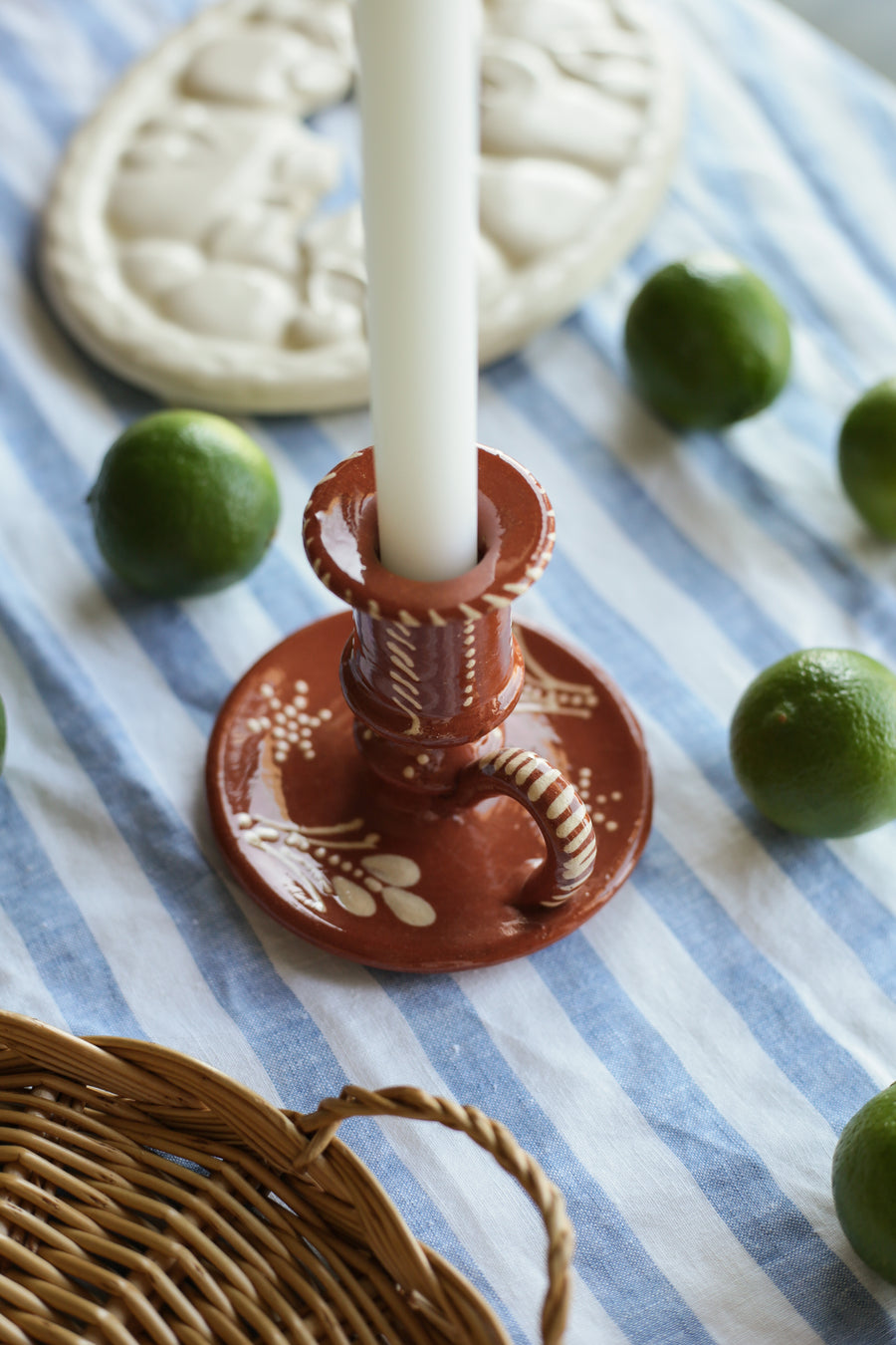 Terracotta Hand-painted Candle Holder