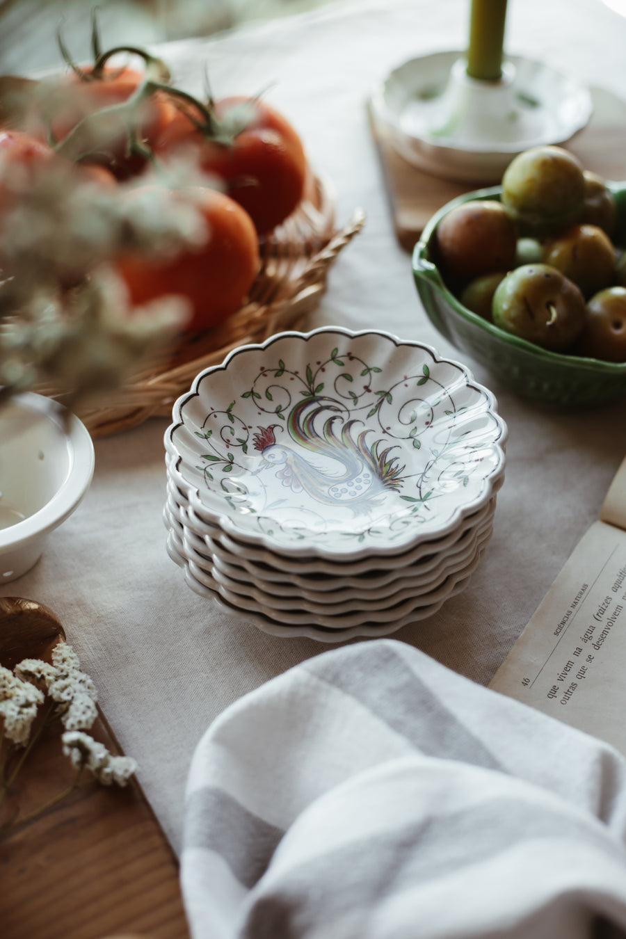 Vintage Hand painted Rooster Dish