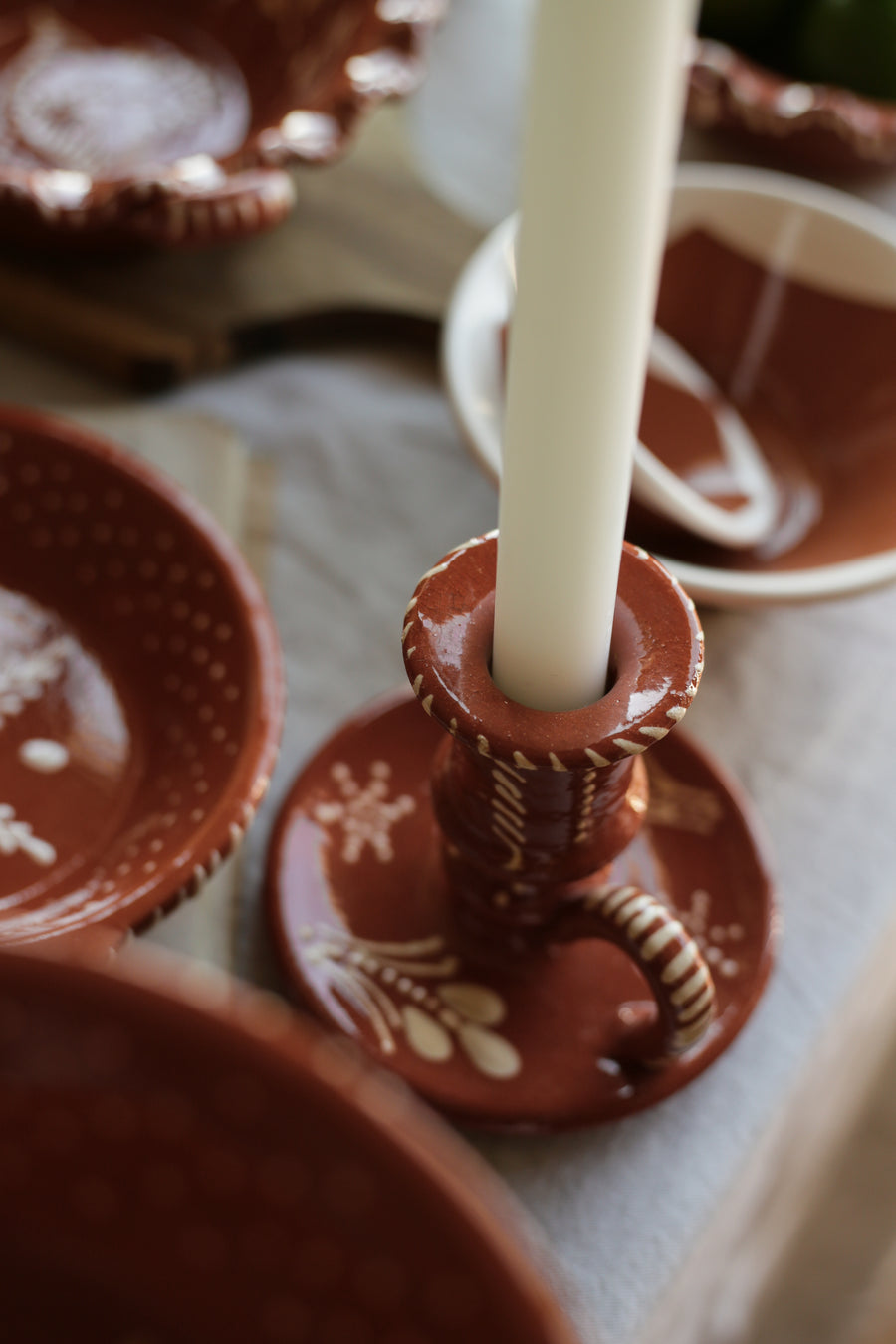 Terracotta Hand-painted Candle Holder