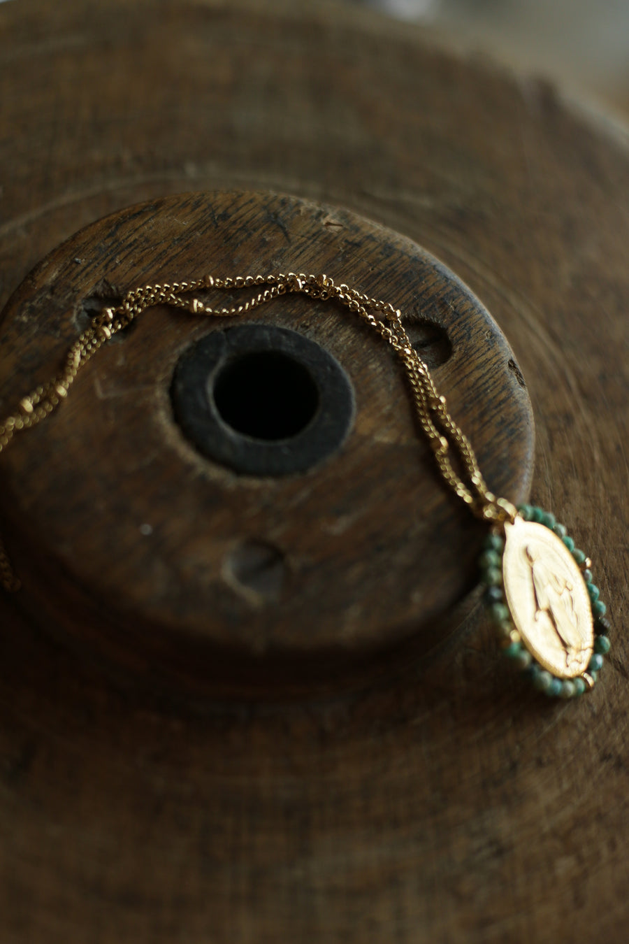 Virgin Mary Necklace - Turquoise